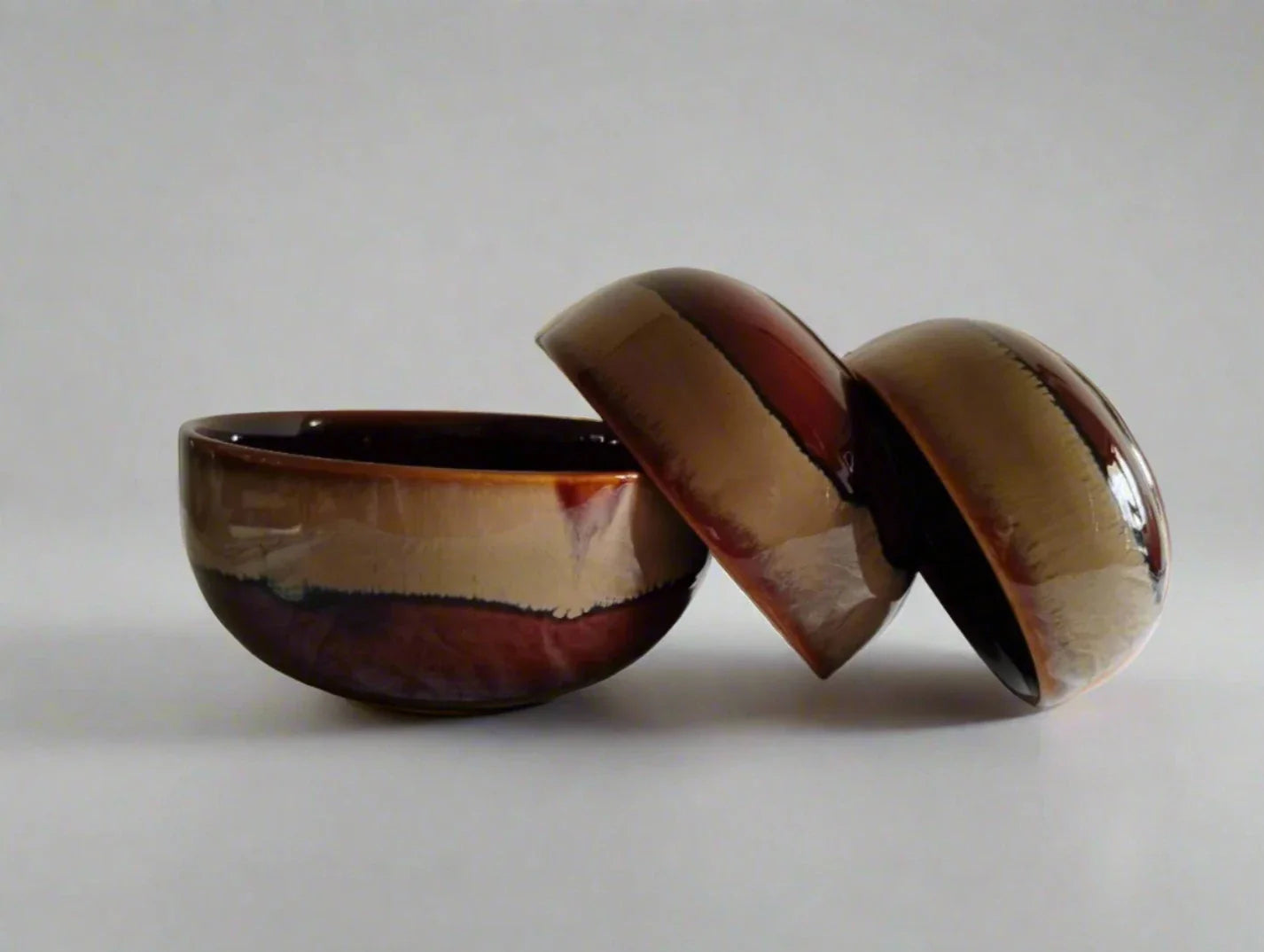 Brown Creme Bowl Set (Pack of 3)