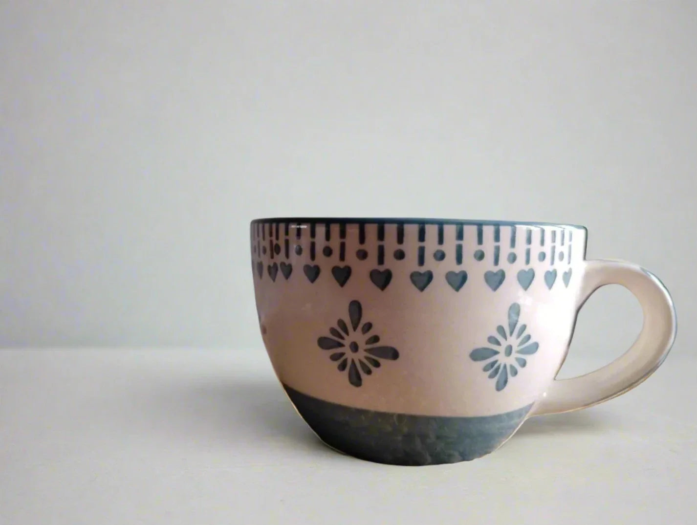 Cerulean Blue Hand Painted Mug (Pack of 2)