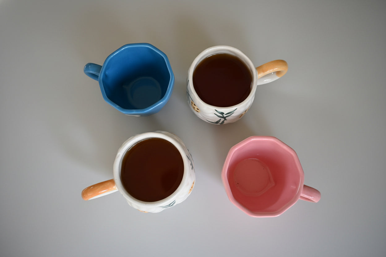Daydreamer's Mug Set ; 2 Daisy Mugs + Blue Cloud Cup + Pink Cloud Cup