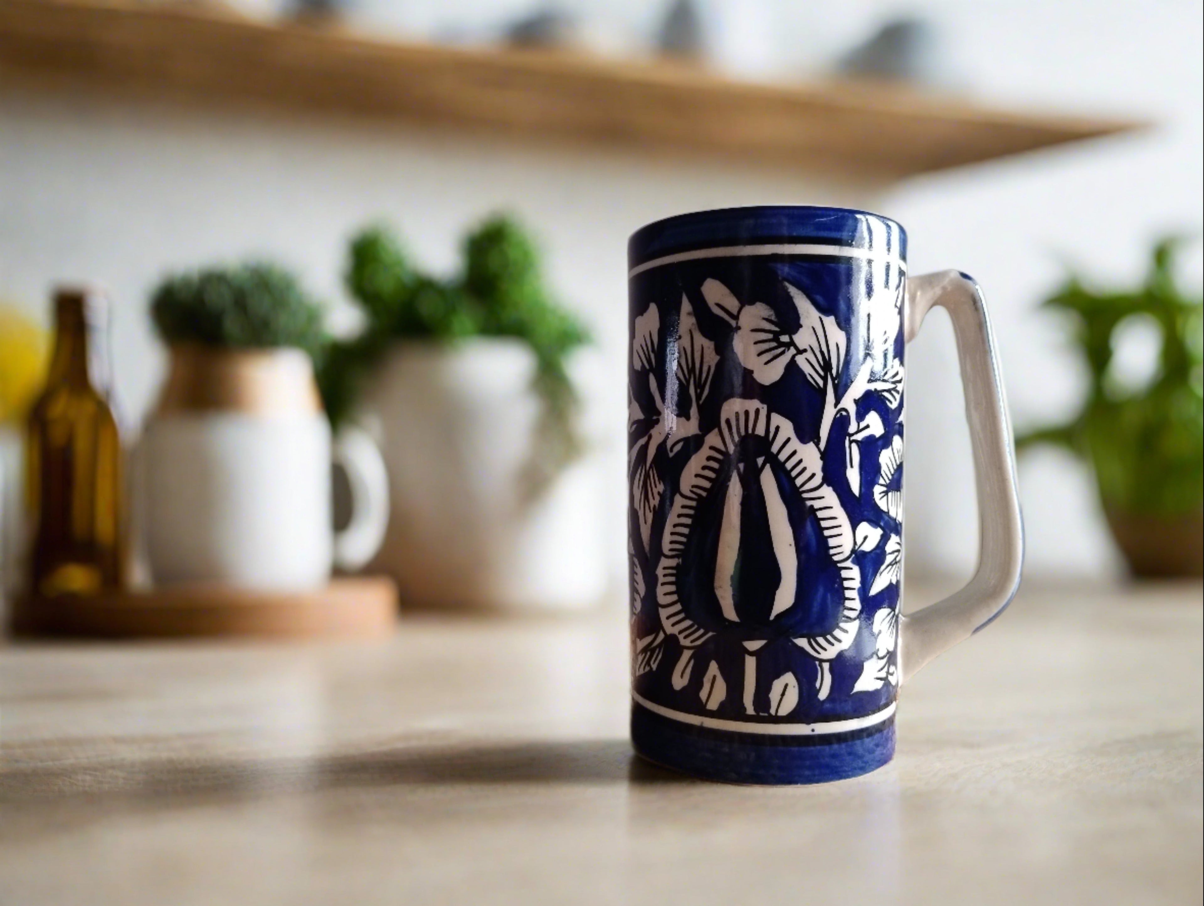 Tall Handpainted Motifs Mugs (Pack of 2)