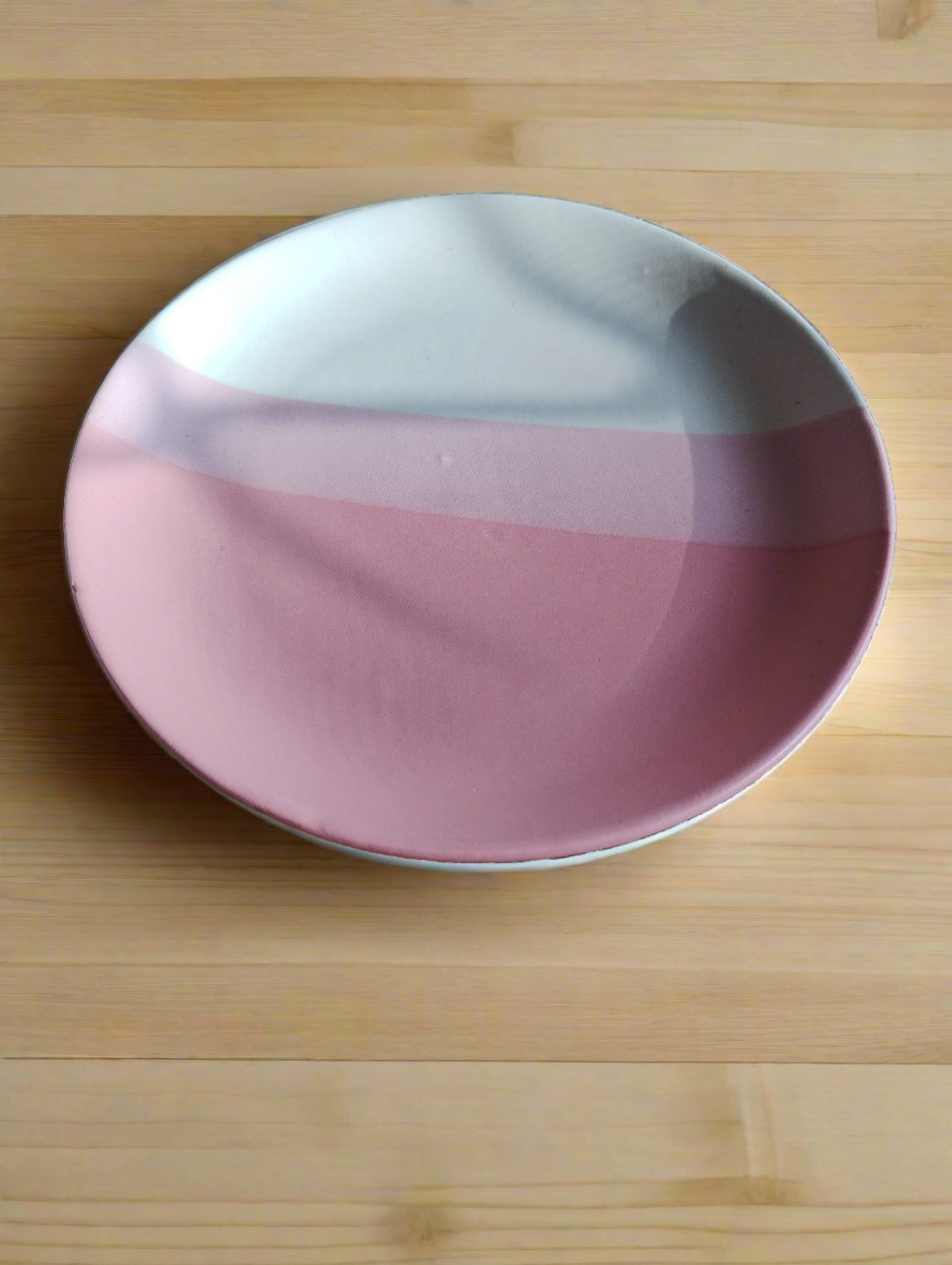 Pink Stripped Plates (Set of 2)