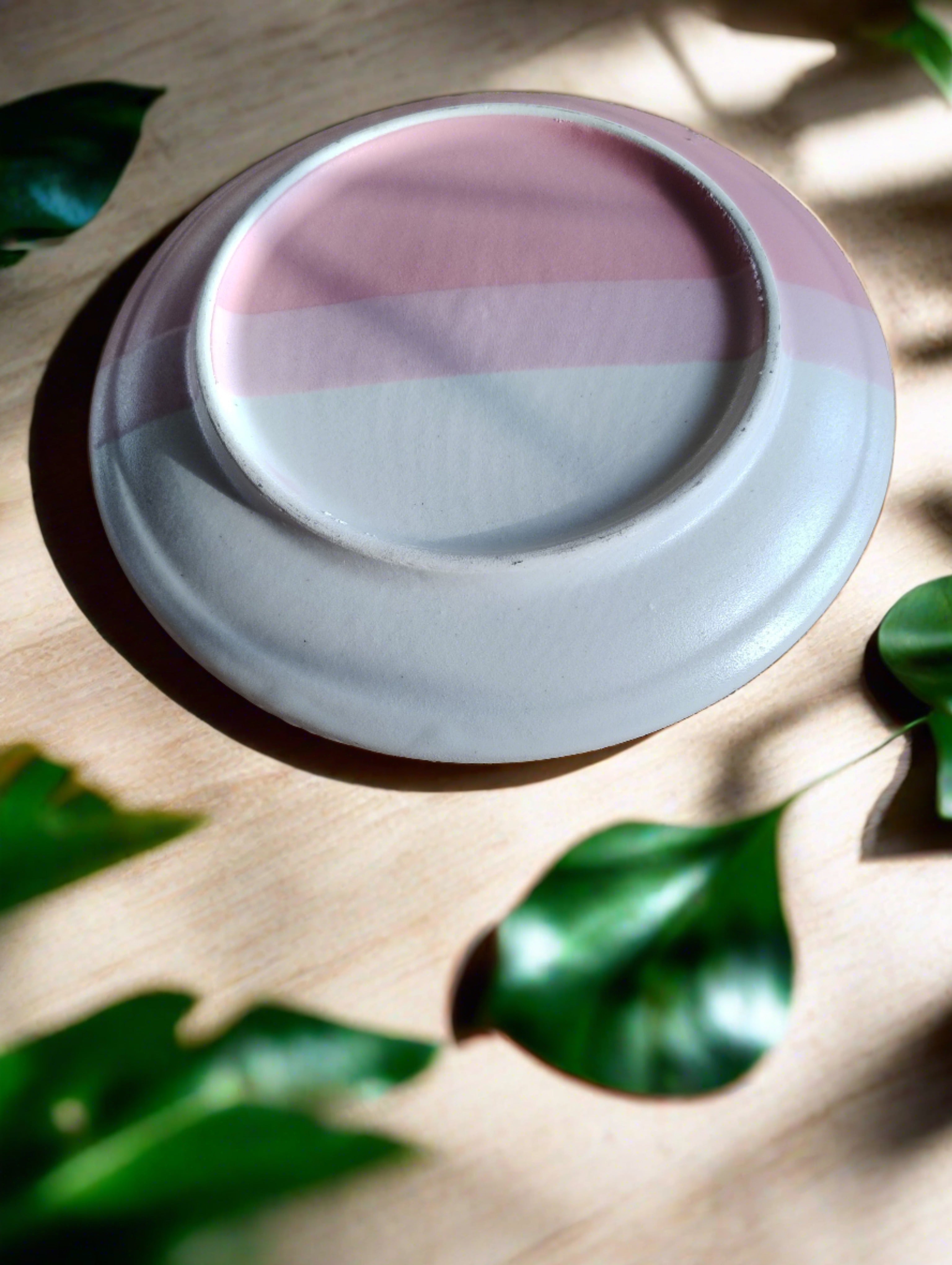 Pink Stripped Plates (Set of 2)