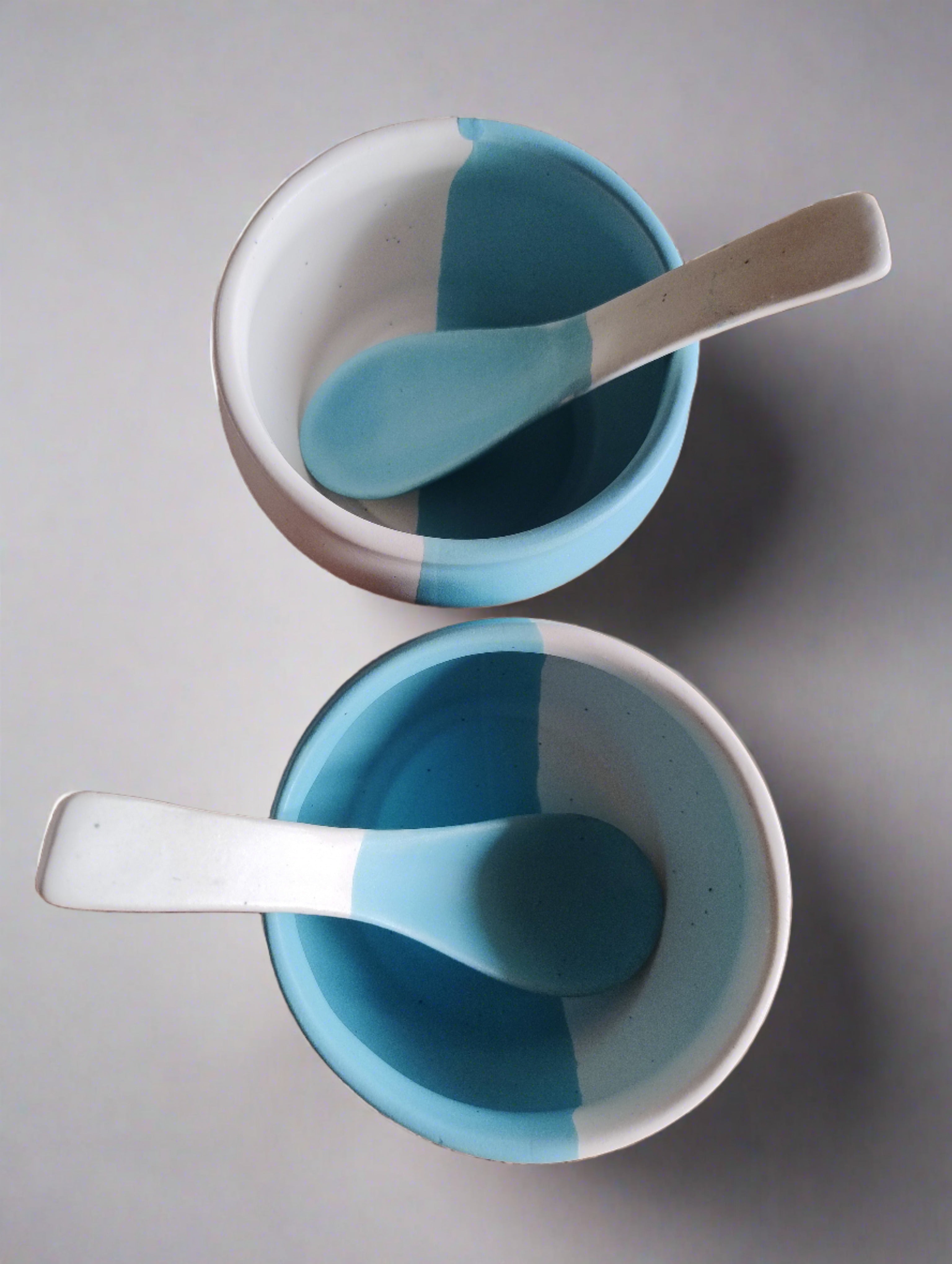 Enigmatic Enamel Soup Bowl and Spoon Set (Pack of 3)