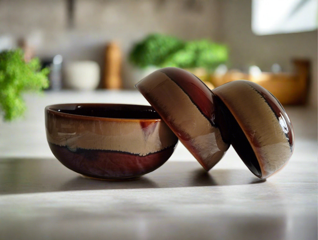 Brown Creme Bowl Set (Pack of 3)