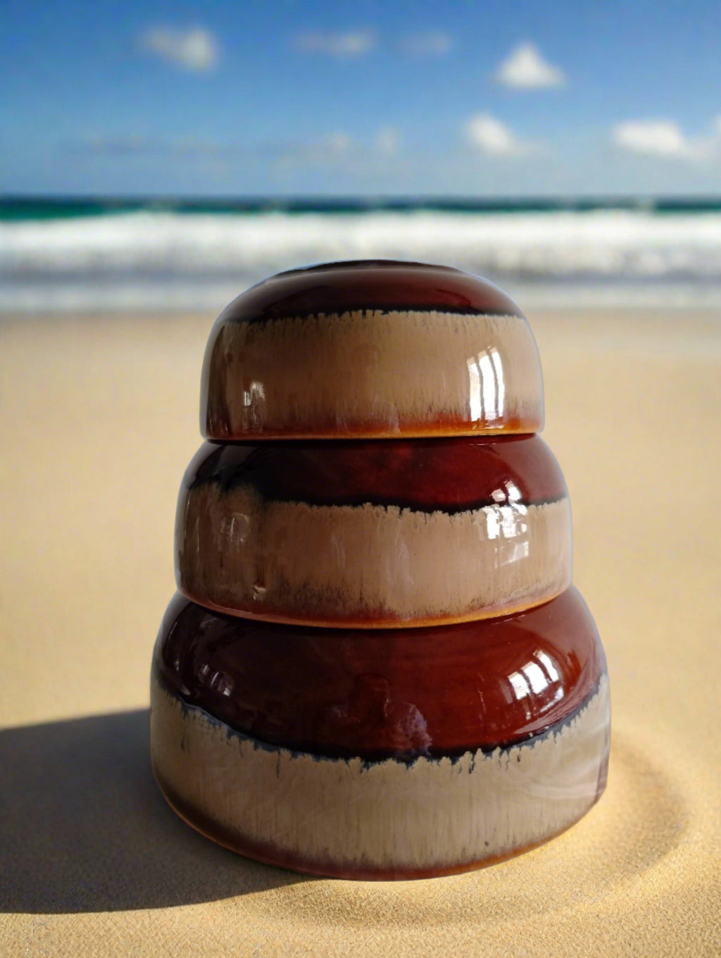 Brown Creme Bowl Set (Pack of 3)