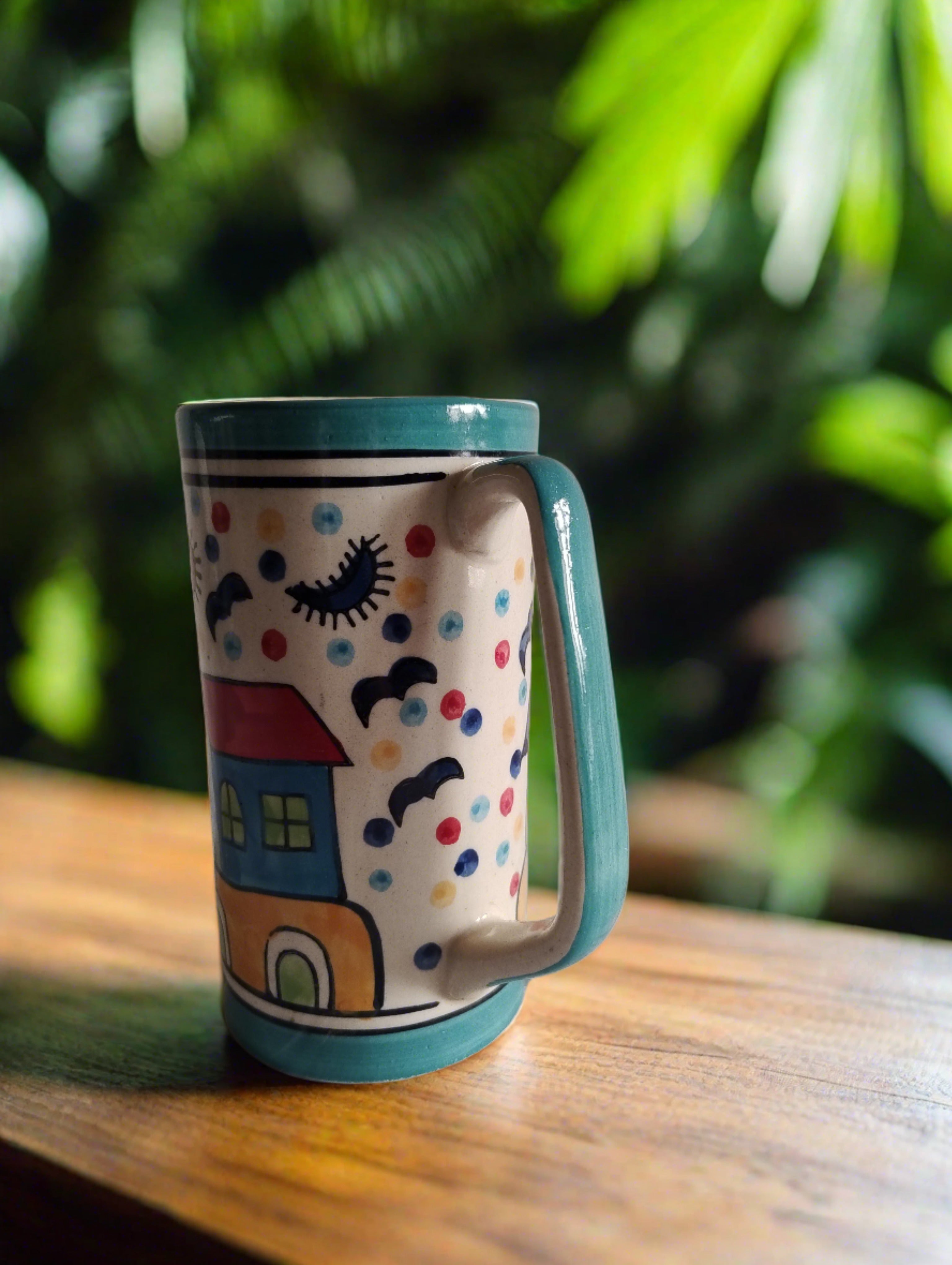 Tall Hand painted Mug (Pack of 2)