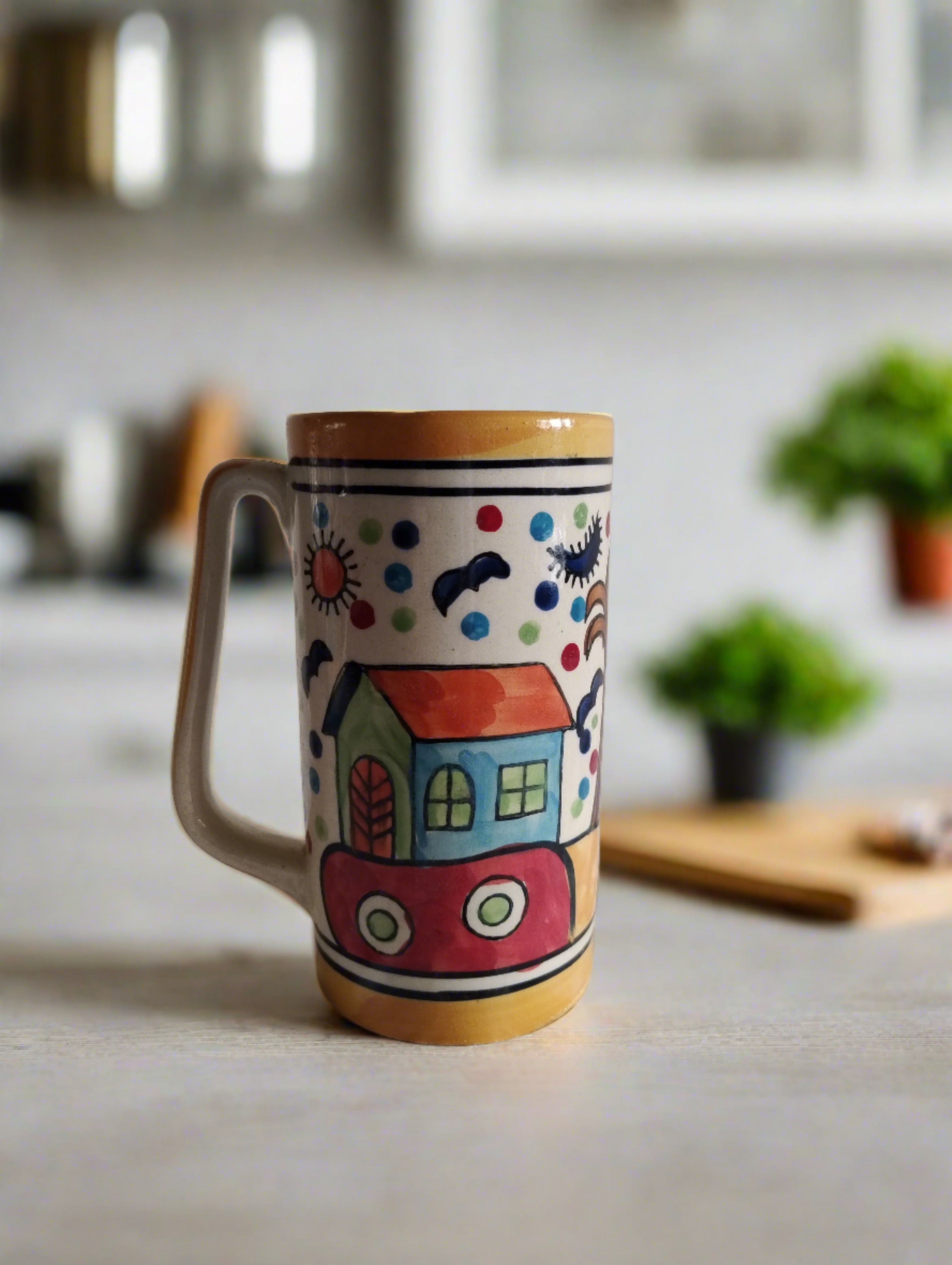 Tall Hand painted Mug (Pack of 2)