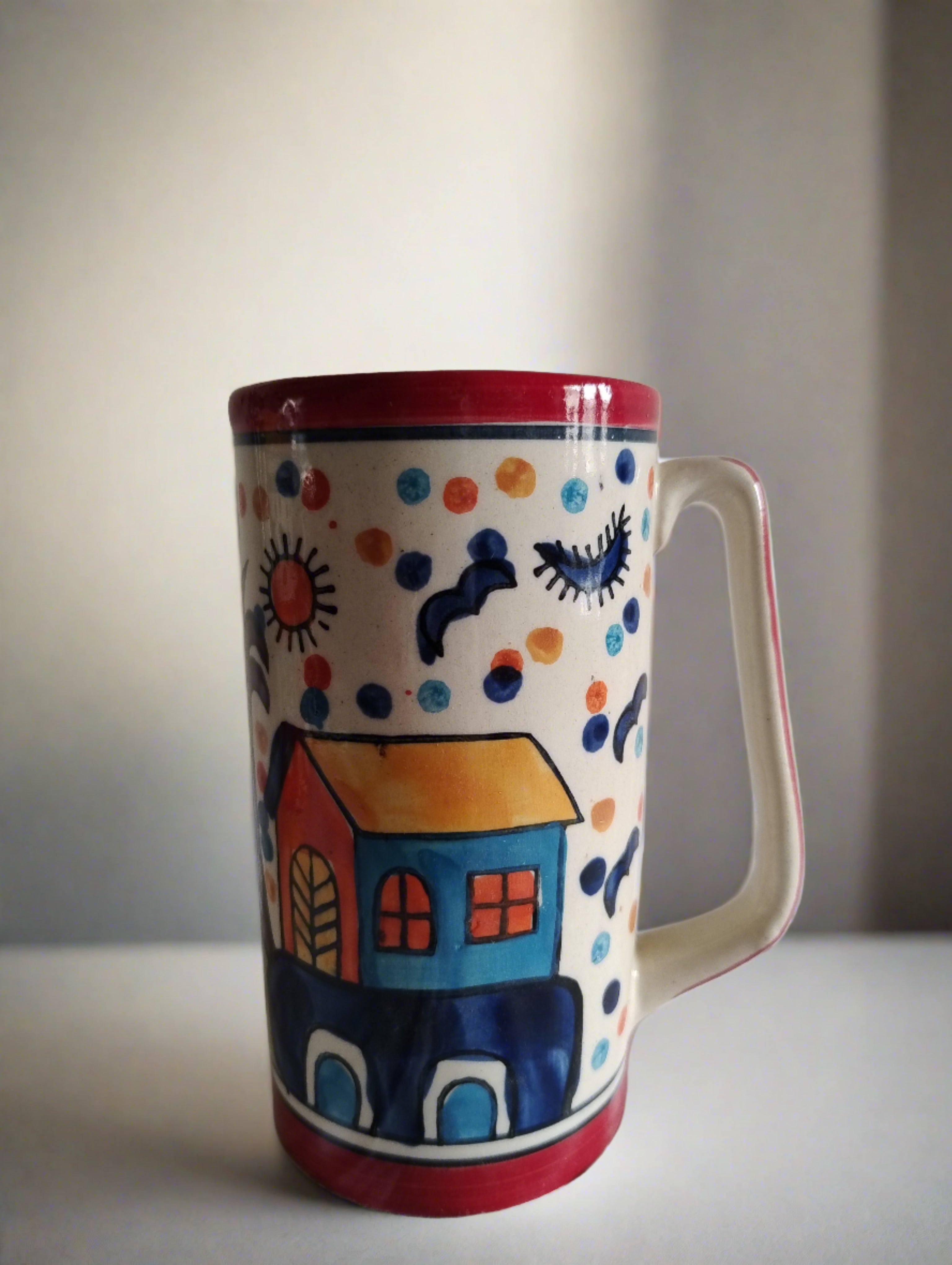 Tall Hand painted Mug (Pack of 2)