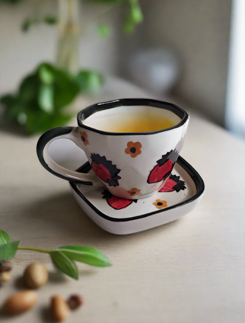 Berry and Daffodils Tea Cup Set