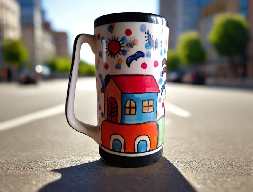 Tall Hand painted Mug (Pack of 2)