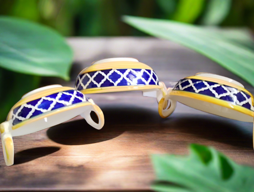 Blue Moroccan Kadhai Serverware (Set of 3)