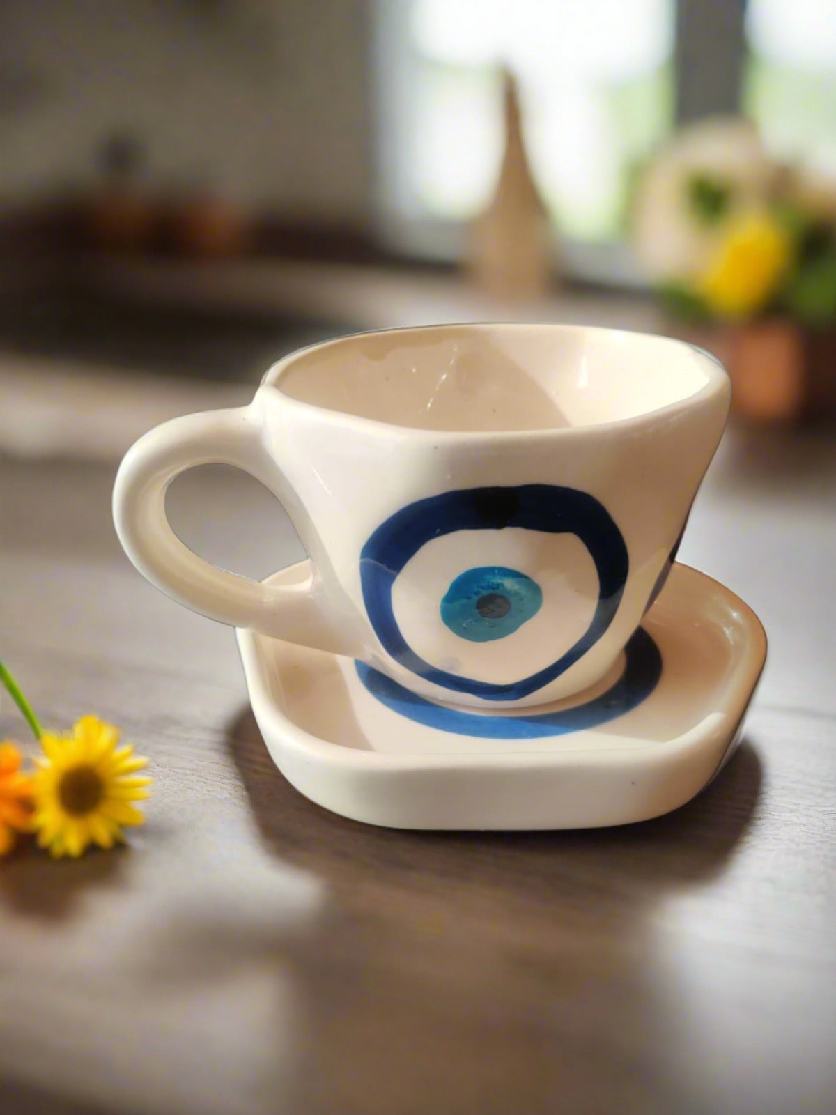 Evil Eye Cup and Saucer Set